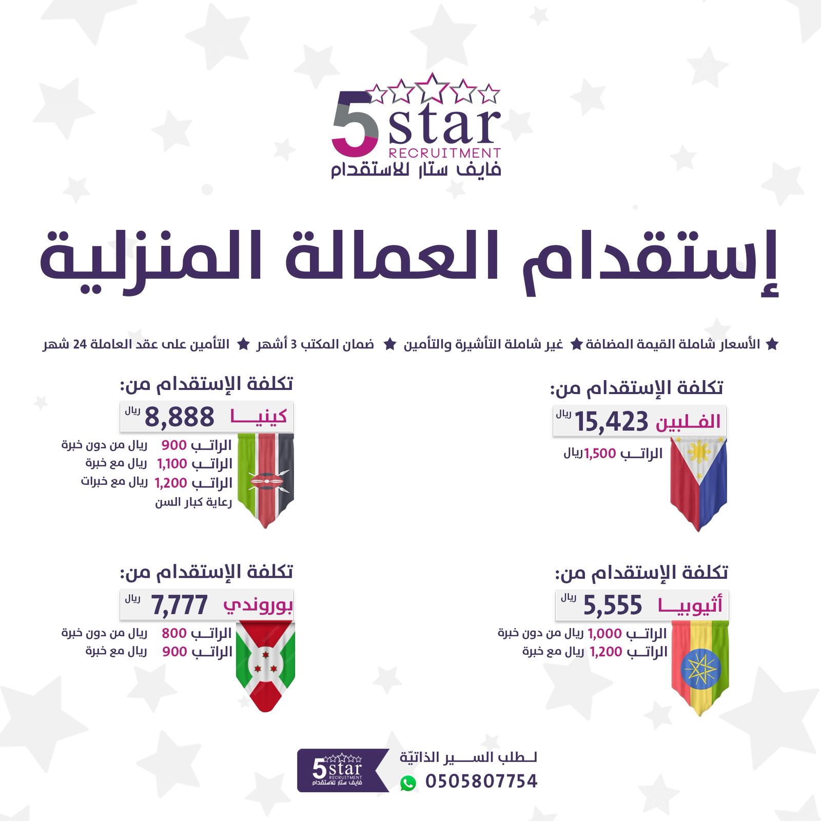 أسعار استقدام عاملة منزلية من كل جنسية